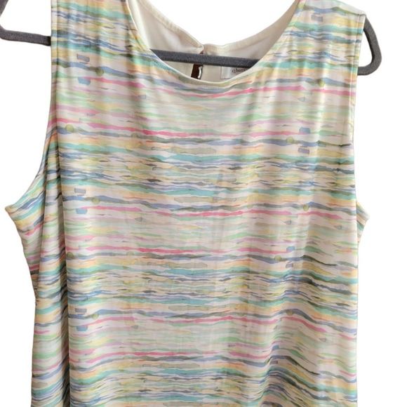 CJ Banks Tops - 𝅺CJ Banks Women's Watercolor Wave Sleeveless Top, lined